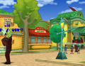 A The Big Cheese invasion in Toontown Central.