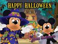 Minnie Mouse(left) and Mickey Mouse on Halloween