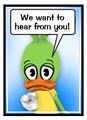 A duck from Toontown Times, a newsletter portion of the older Toontown website.