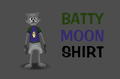 A picture of a toon wearing the Batty Moon Shirt.