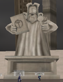 The Chief Justice statue in Lawbot Headquarters.