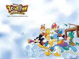 A desktop wallpaper illustration depicting a group of battle-ready Toons that was downloadable from Toontown Online's Japanese website at some point in time.