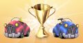 A racing contest winner image from Toontown's French website.