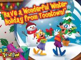 A Christmas-themed desktop wallpaper illustration that was downloadable from the Toontown Online website around 2010. This image came in four sizes (800x600, 1024x768, 1280x960, and 1600x1200), with this one being the 1600x1200 version.