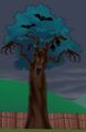 Another type of spooky tree in Toontown Central.