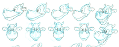 Cow head sketches