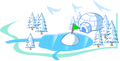 An illustration of "The Brrrgh" as it appeared on Toontown Japan's website map.