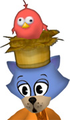 Closer view of the Bird Hat